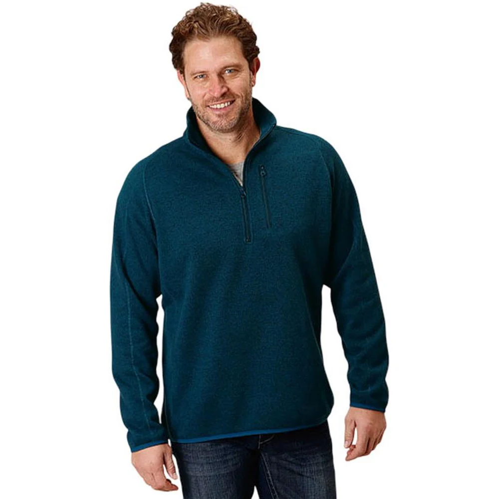 Stetson - Mens Bonded Sweater Knit Quarter Zip Pullover Sweater - Image 2
