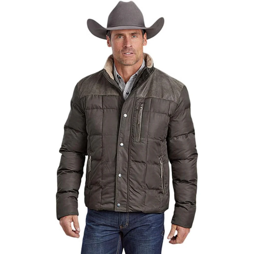 Stetson - Mens Brown Nylon Quilted Jacket Outerwear