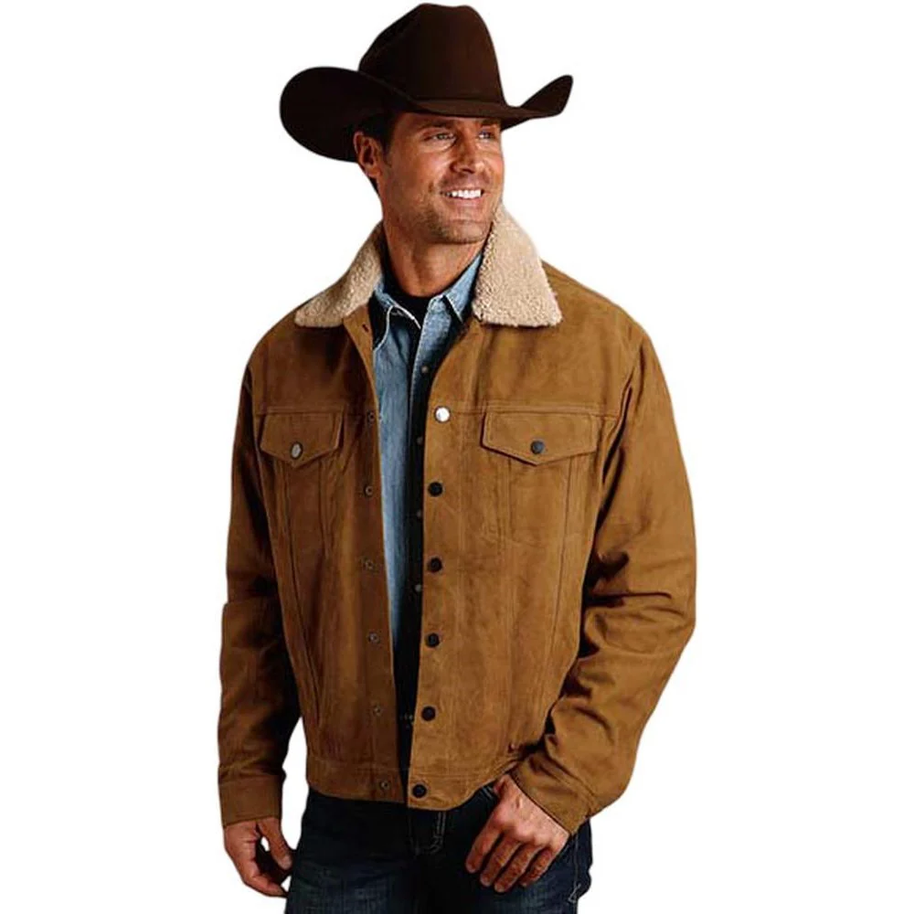 Stetson - Mens Classic Suede Jean Jacket Outerwear - Image 2