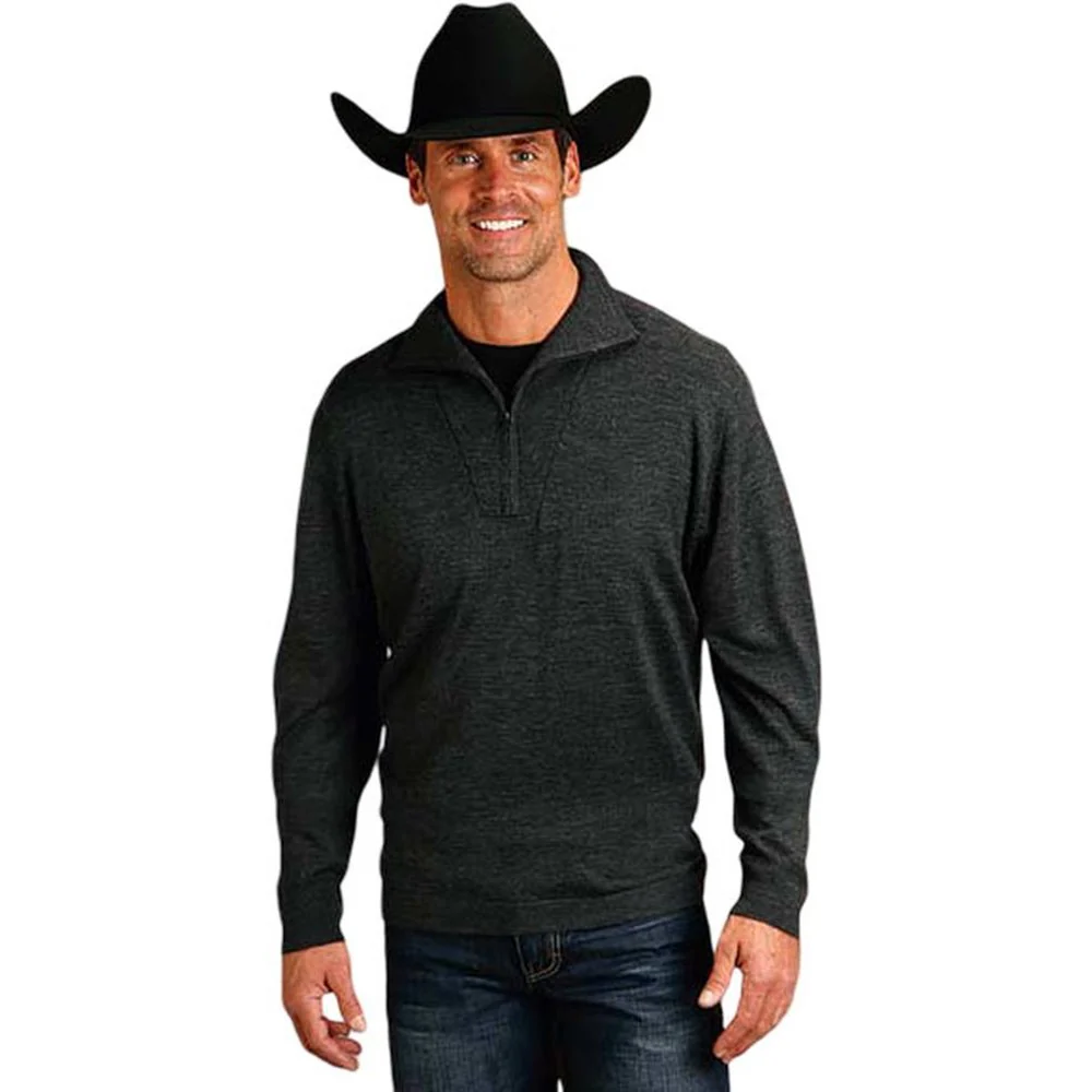 Stetson - Mens Elbow Patch Merino Wool Blend Knit Sweater - Image 2