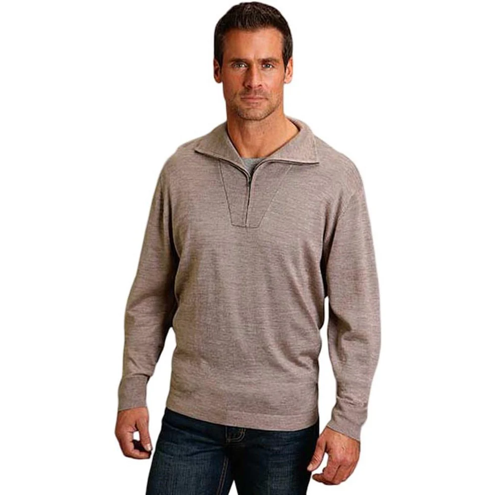Stetson - Mens Elbow Patch Merino Wool Blend Knit Sweater - Image 2