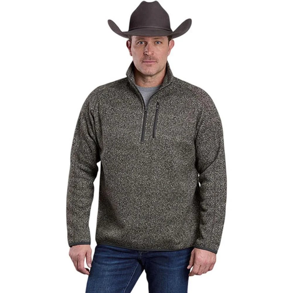 Stetson - Mens Fleece Bonded Sweater Knit Quarter Zip Pullover Sweater
