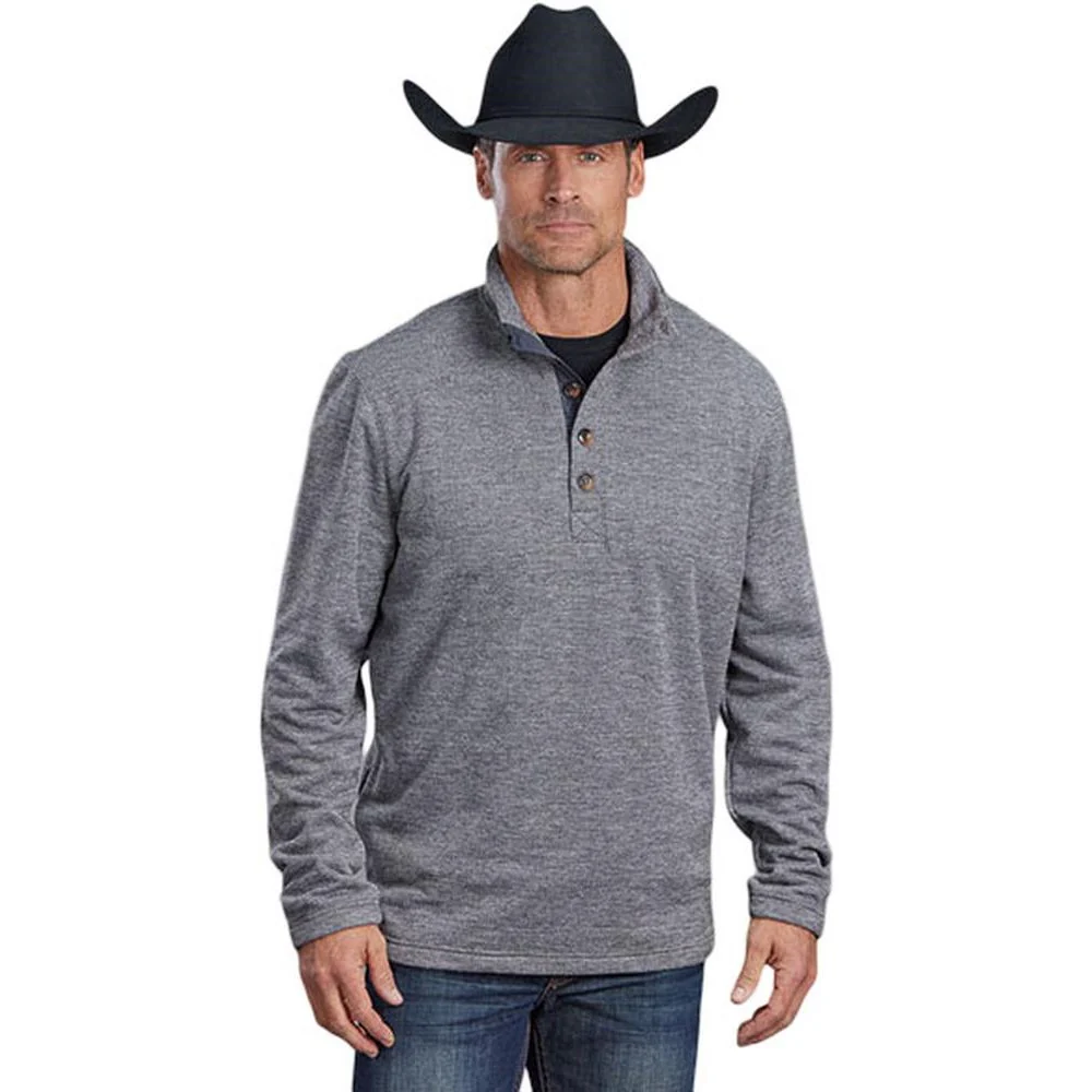 Stetson - Mens Honeycomb Knit Quarter Button Pullover Sweater - Image 2