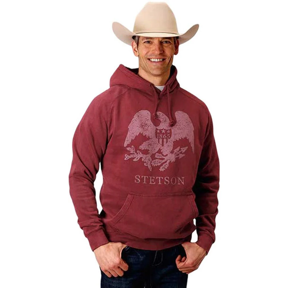 Stetson - Mens Hooded Sweatshirt Vintage Mineral Washed Fleece - Image 2