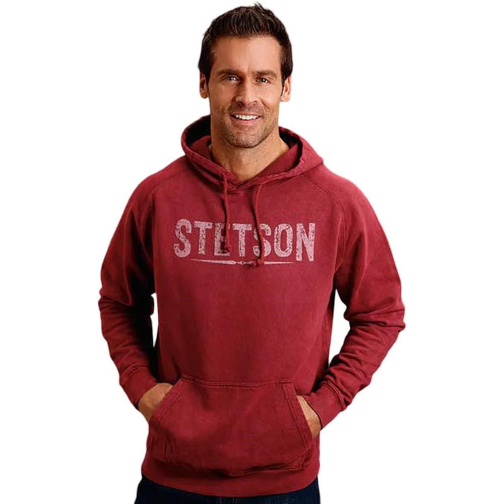 Stetson - Mens Hooded Sweatshirt Vintage Mineral Washed Fleece - Image 2