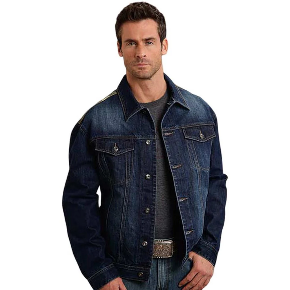 Stetson - Mens Jacket Denim Camo Printed Canvas Pieced Yoke