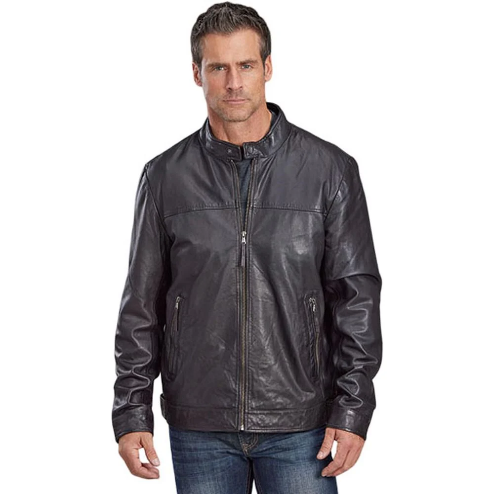 Stetson - Mens Leather Bomber Style Jacket Outerwear