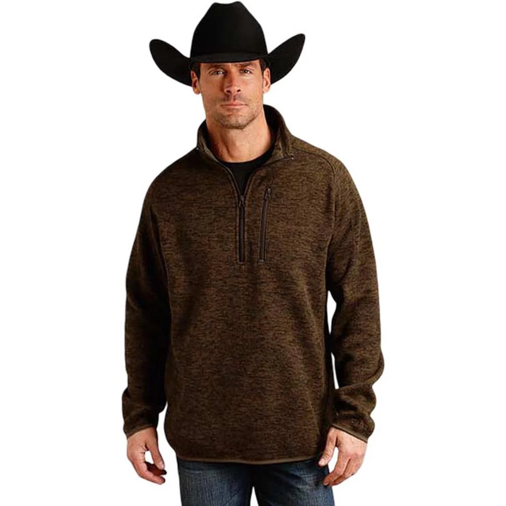 Stetson - Mens Quarter Zip Pullover Knit Sweater - Image 2
