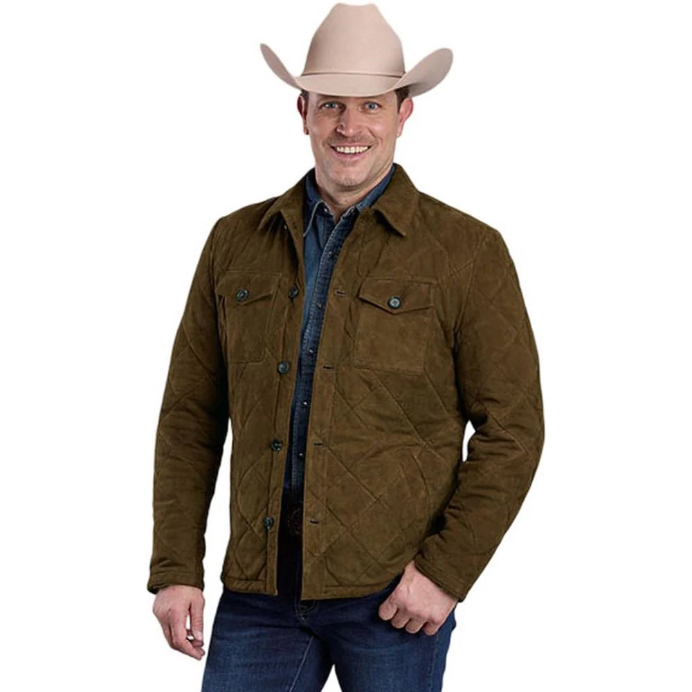Stetson - Mens Quilted Suede Jacket Outerwear - Image 2