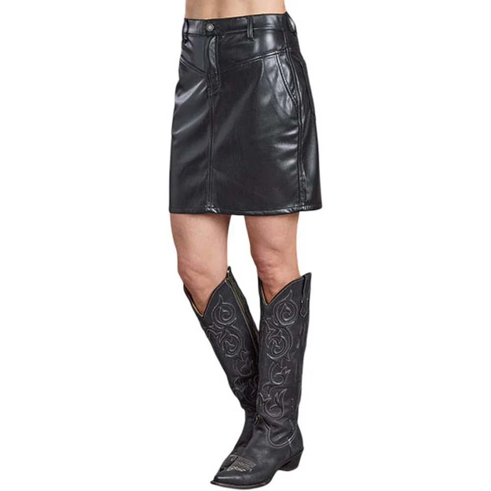 Stetson - Women Faux Leather 5 Pocket Skirt