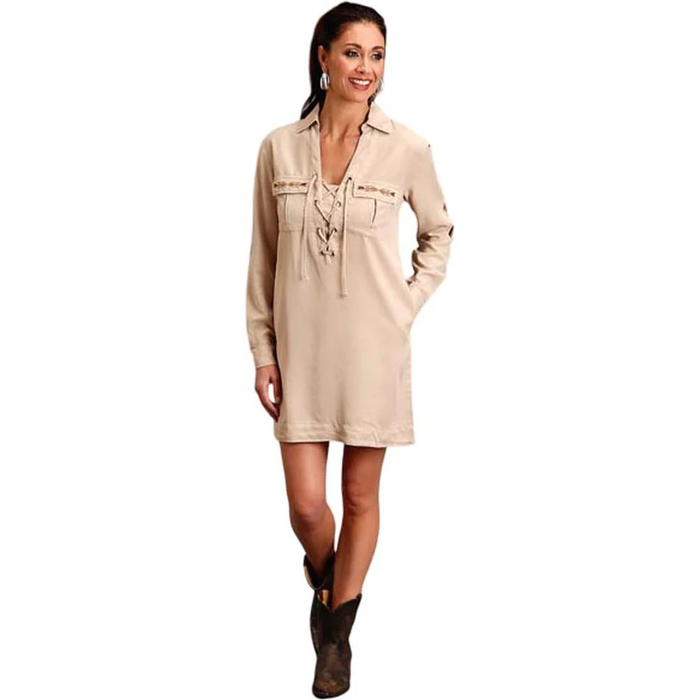 Stetson - Women Long Sleeve Safari Style Shirt Dress - Image 2