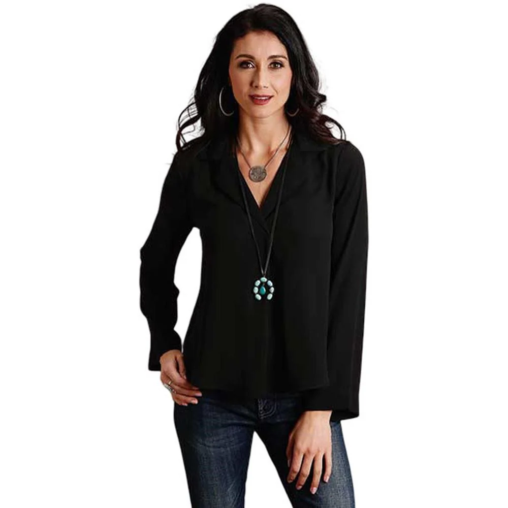 Stetson - Women Long Sleeve V Neck Blouse
