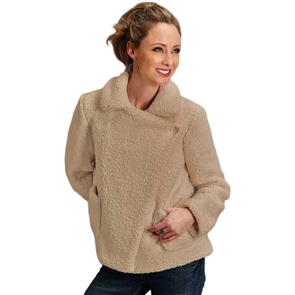 Stetson - Women Oversized Collar Asymmetrical Jacket