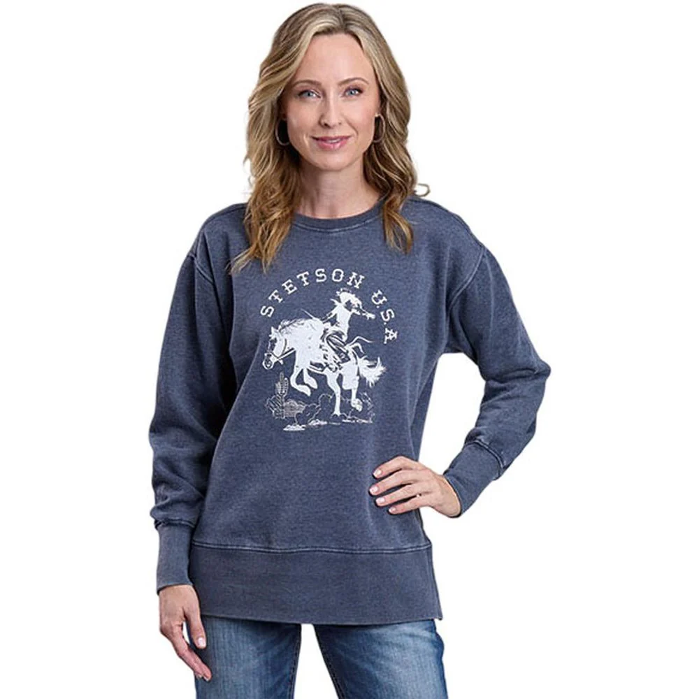 Stetson - Women Oversized Crew Neck Sweatshirt - Image 2