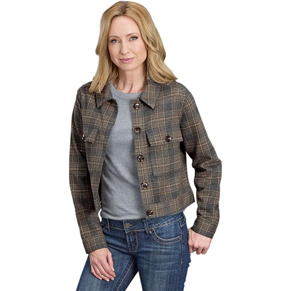 Stetson - Women Plaid Blanket Collared Jacket - Image 2