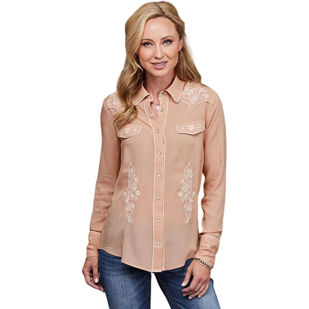 Stetson - Women Retro Western Style Long Sleeve Blouse - Image 2
