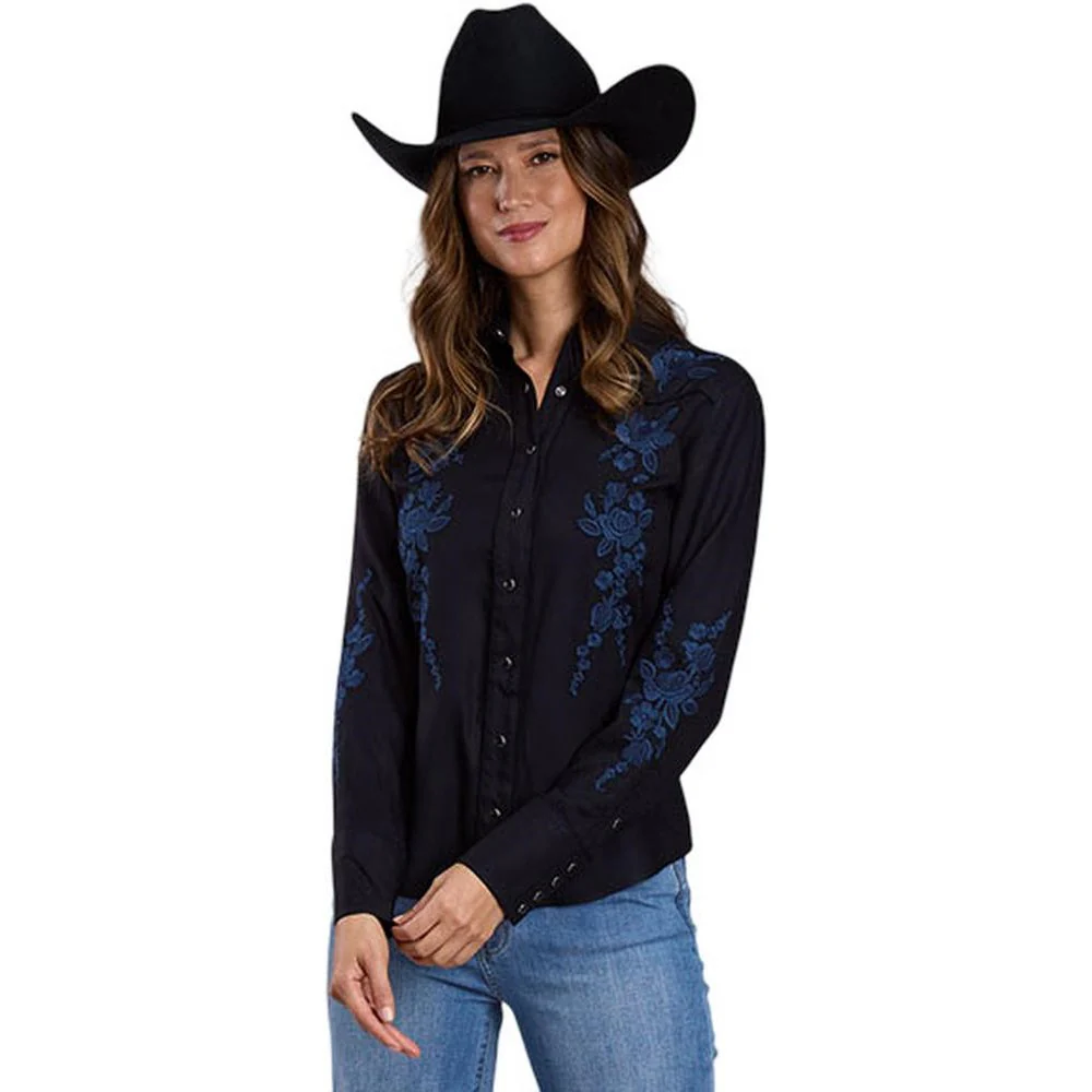 Stetson - Women Retro Western Style Long Sleeve Blouse - Image 2