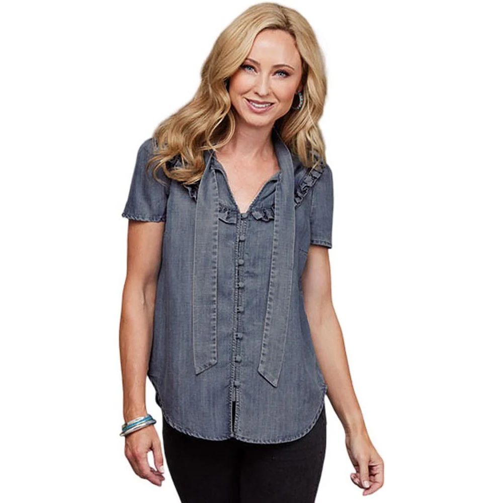 Stetson - Women Short Sleeve Button Up Blouse - Image 2