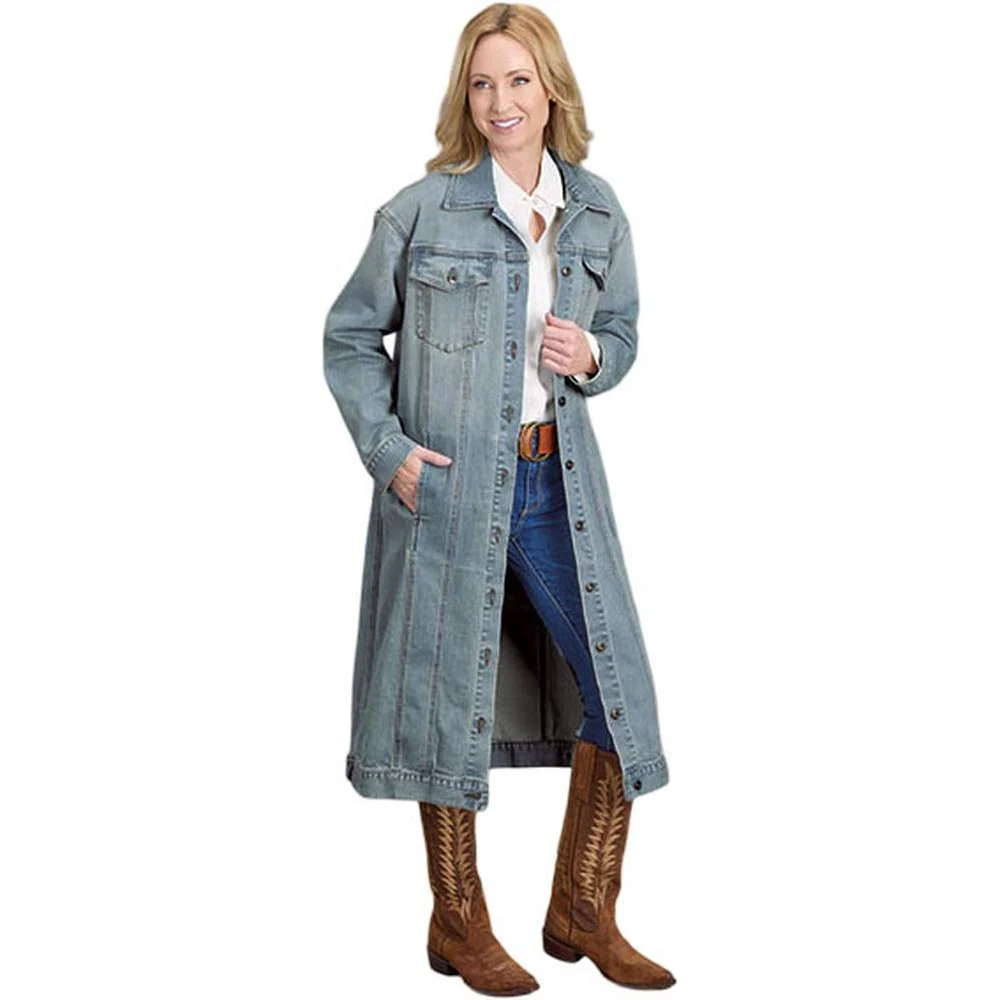 Stetson - Women Stretch Denim Maxi Length Jacket - Image 2