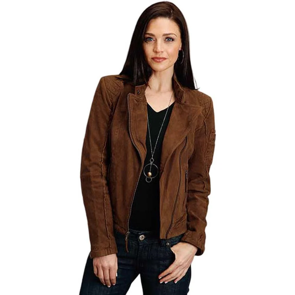 Stetson - Women Suede Motorcycle Style Jacket - Image 2