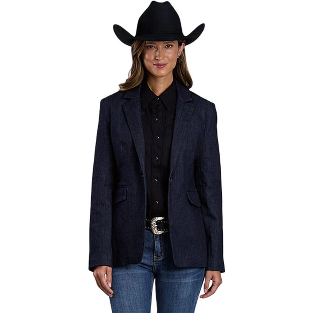Stetson - Womens Blazer Stretch Denim Notch Collar - Image 2