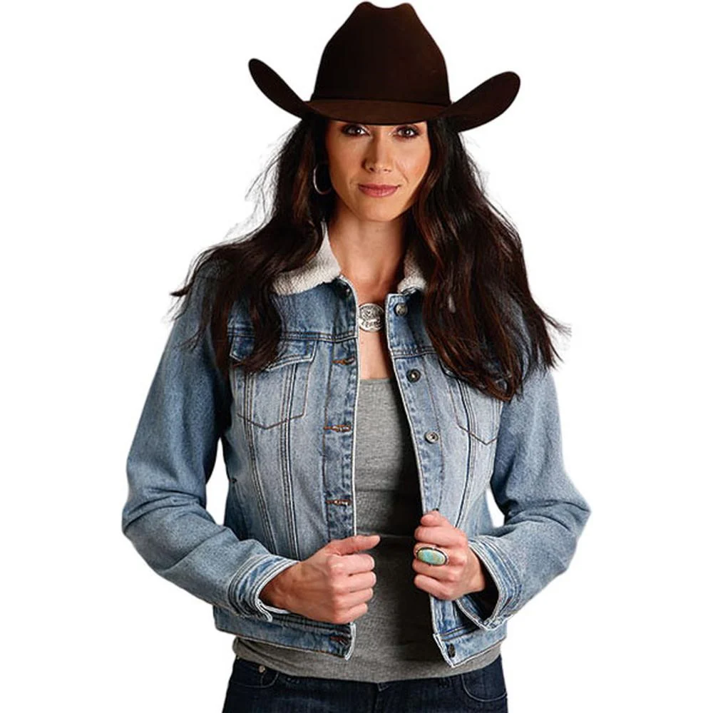 Stetson - Womens Denim Sherpa Lined Jacket Outerwear - Image 2
