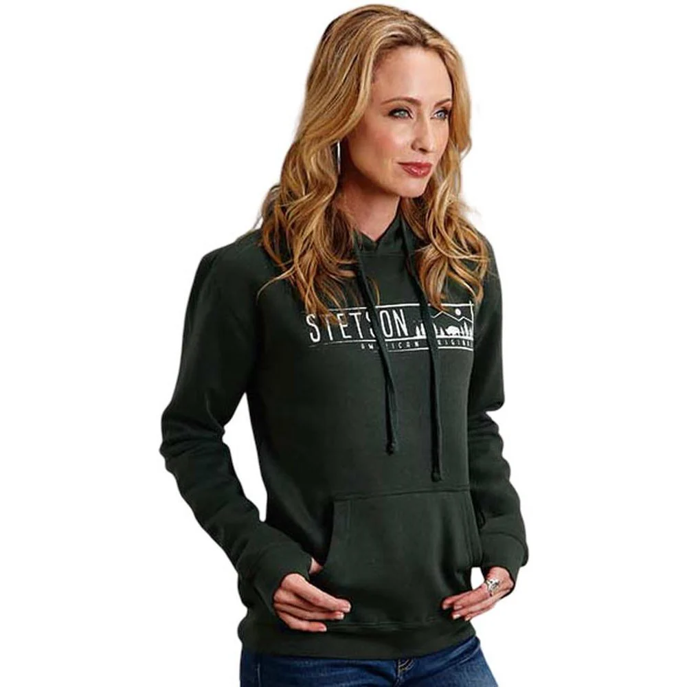 Stetson - Womens Hooded Sweatshirt Fleece Knit American Original