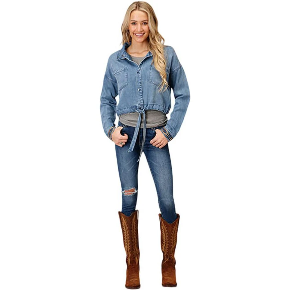 Stetson - Womens Jacket Lyocel Denim Short Embroidered