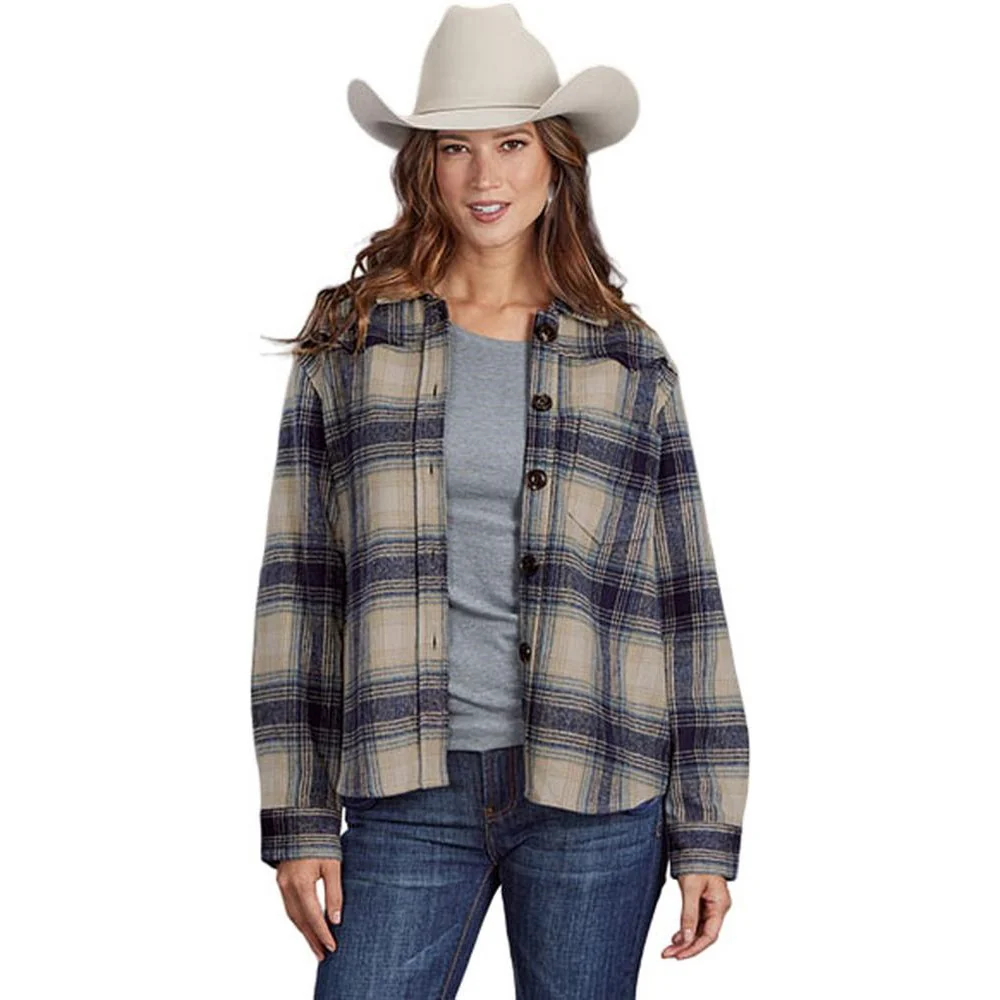 Stetson - Womens Jacket Plaid Collared Shirt