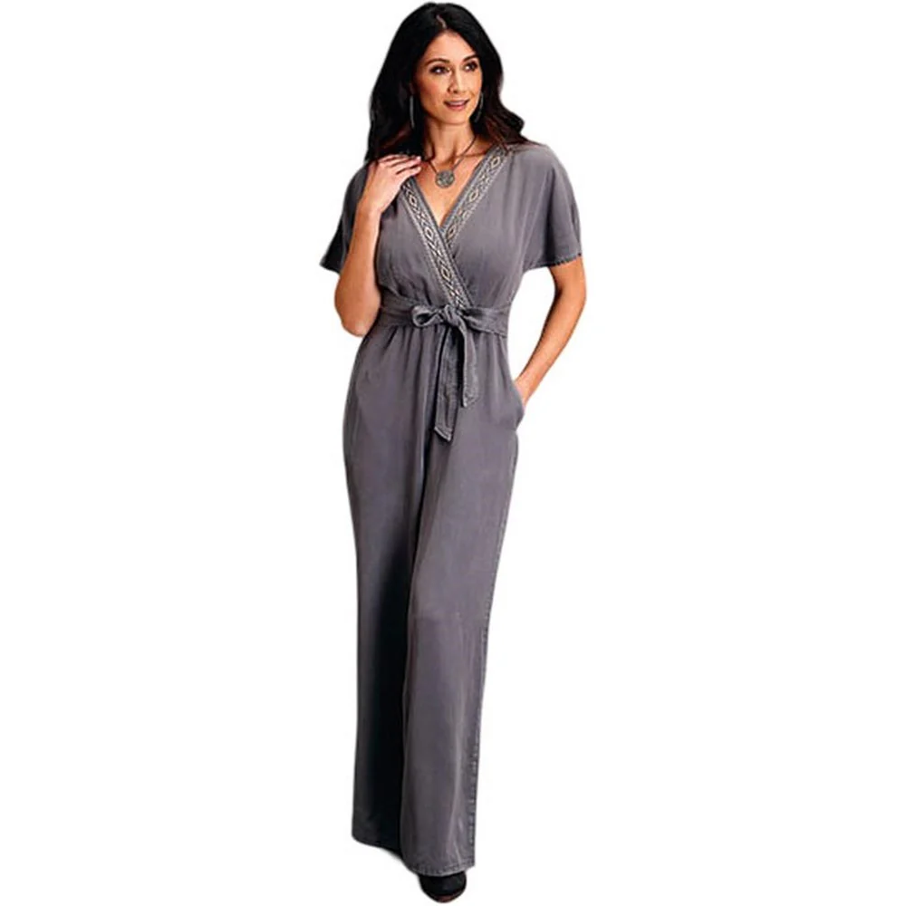 Stetson - Womens Jumpsuit Lyocell Short Dolman Sleeve Embroidered