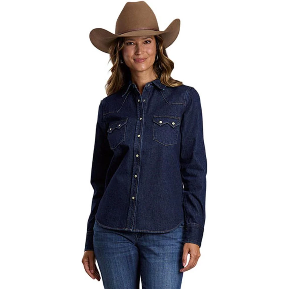 Stetson - Womens Long Sleeve Denim Snap Front Blouse