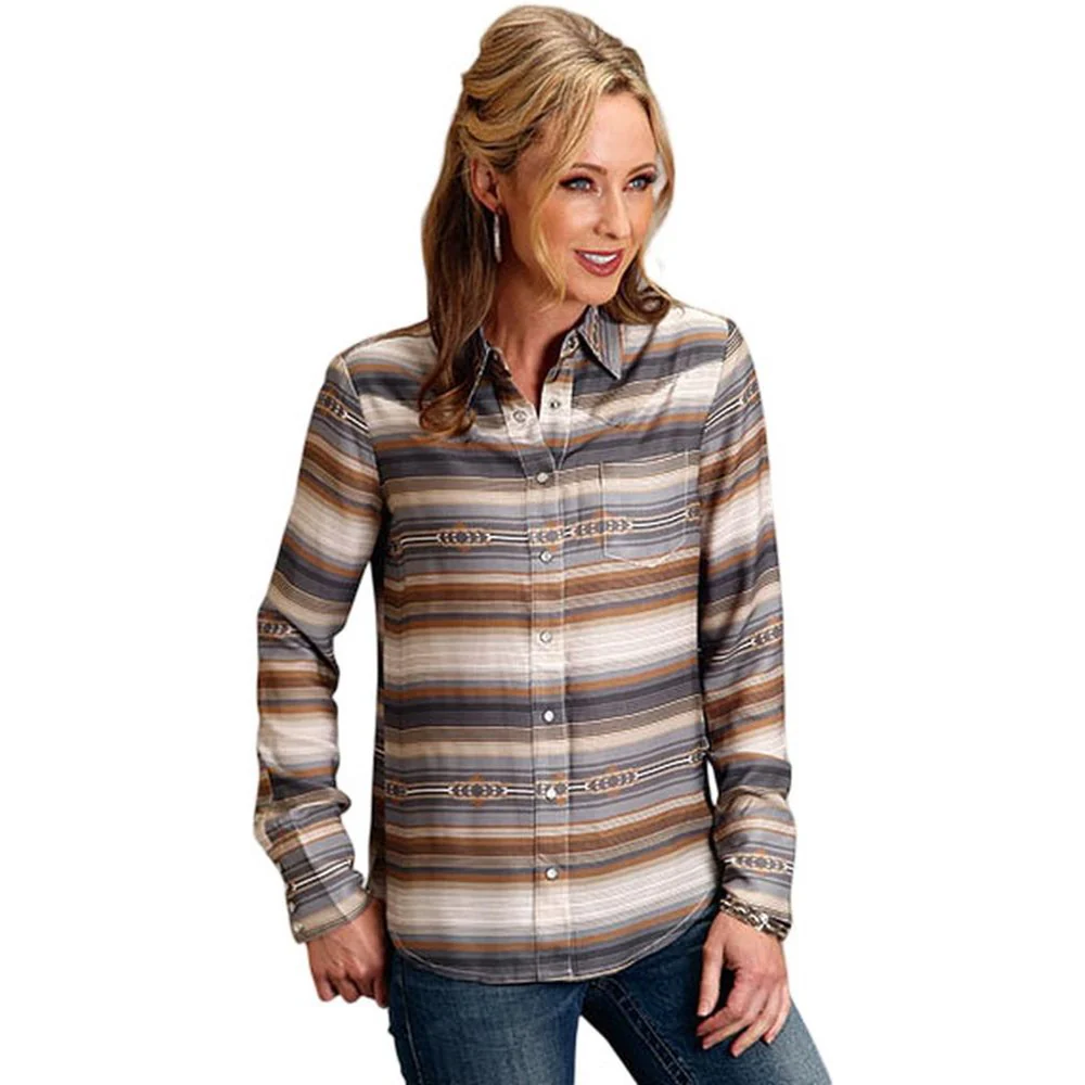 Stetson - Womens Long Sleeve Shirt Desert Serape Print Western Blouse - Image 2