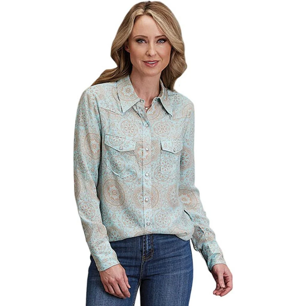 Stetson - Womens Long Sleeve Shirt Mandala Print Western Blouse - Image 2