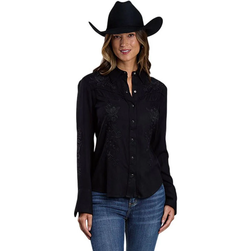 Stetson - Womens Long Sleeve Shirt Rayon Twill Western Snap Front Blouse