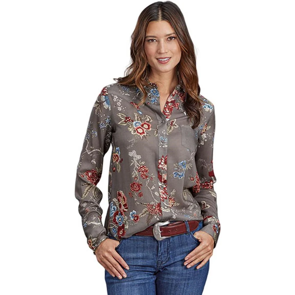 Stetson - Womens Long Sleeve Shirt Vintage Tapestry Print Western Blouse - Image 2