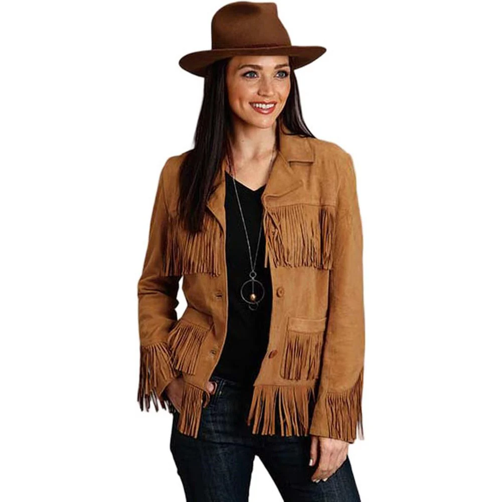 Stetson - Womens Quilted Leather Zip Front Jacket