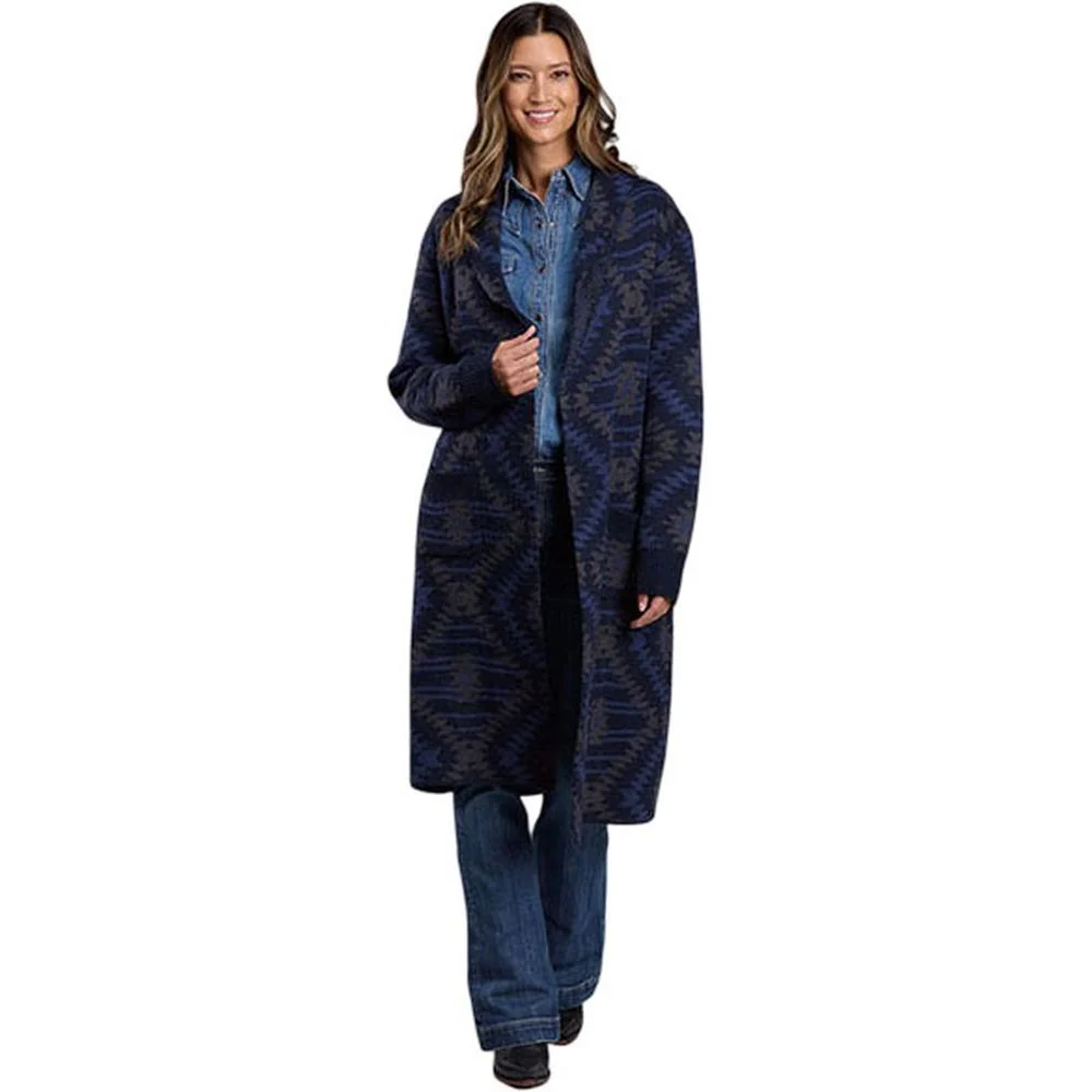 Stetson - Womens Sweater Aztec Duster Shawl Collar - Image 2