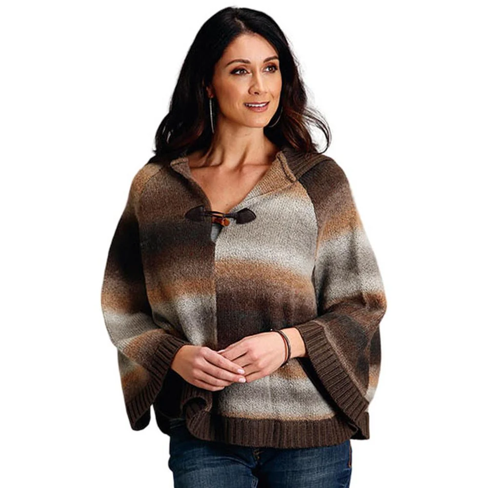 Stetson - Womens Sweater Poncho Multi Stripe Ombre