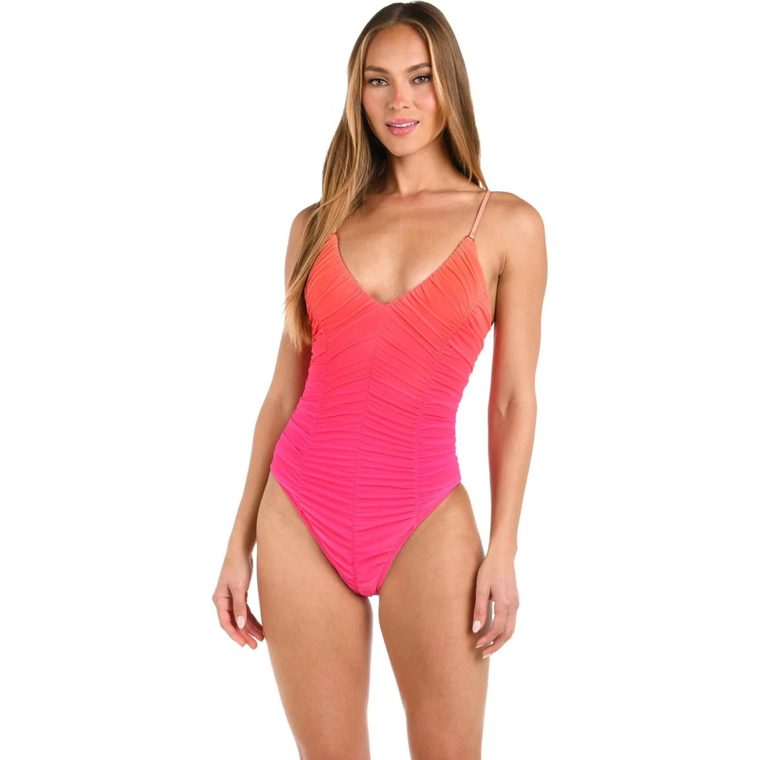 Sunshine 79 - Womens Ombre Illusions V Plunge One Piece Swimsuit - Image 2