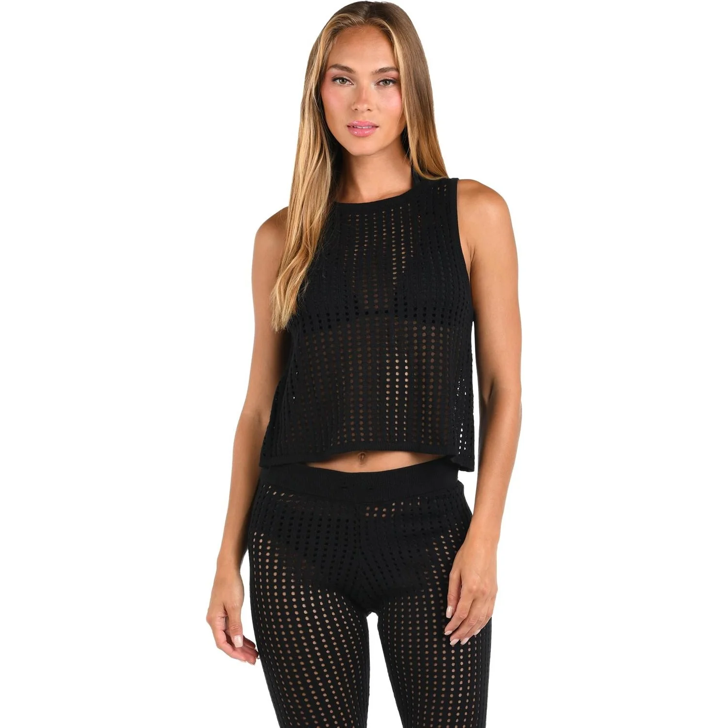 Sunshine 79 - Womens Resort Crochet Swim Cover-Up Tank Top - Image 2