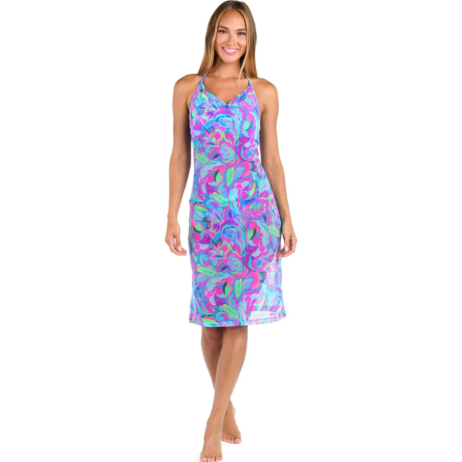 Sunshine 79 - Womens Swirltopia Halter Midi Dress Cover Up - Image 2