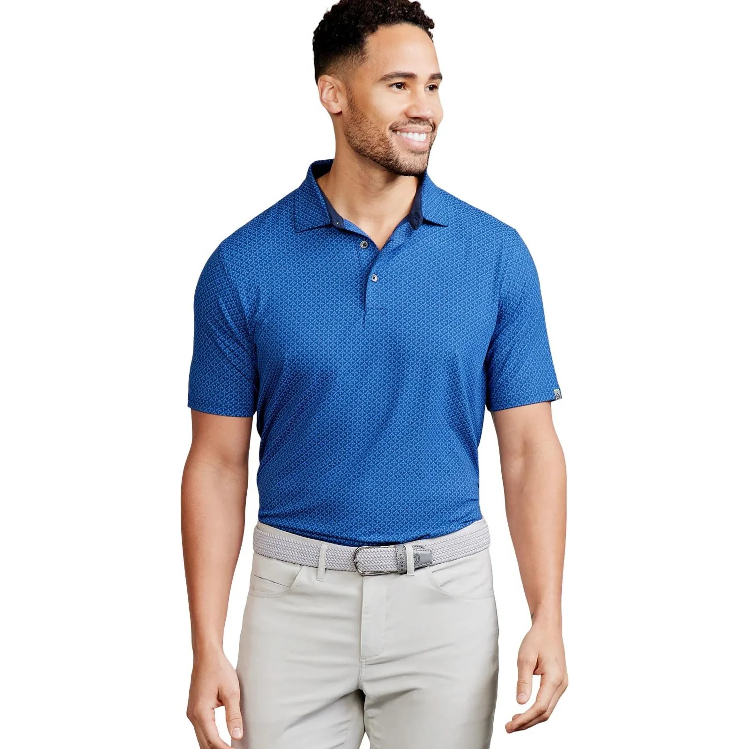 Tasc Performance - Mens Cloud Polo Shirt - Fleur de Lis - Image 4