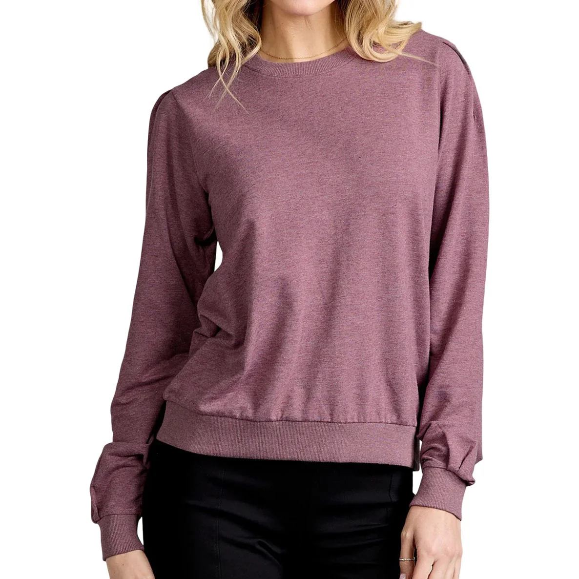 Tasc Performance - Womens Puff Sleeve Sparkle Sweatshirt