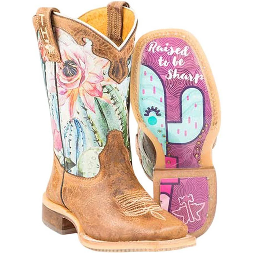 Tin Haul - Big Kids Cactilicious Raised To Be Sharp Western Boot - Image 2