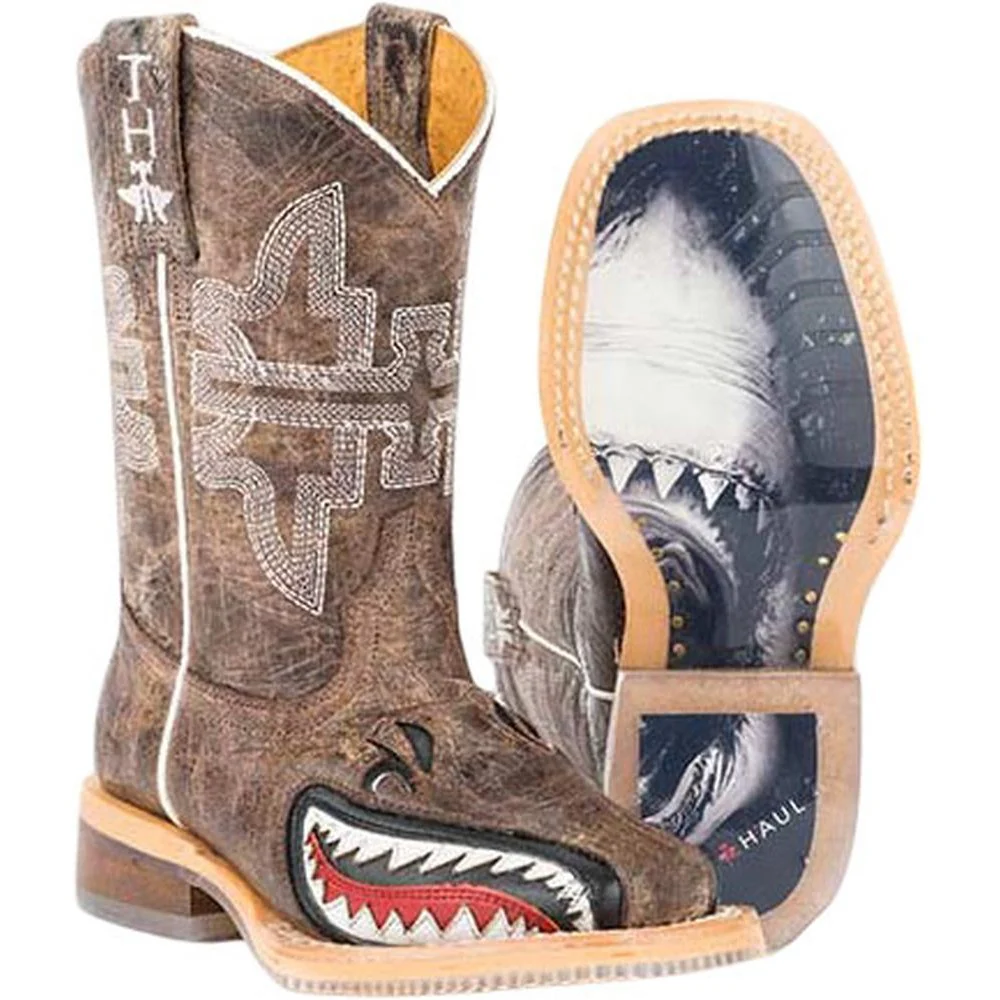 Tin Haul - Little Kids Sharky Man Eater Sole Western Boot - Image 2