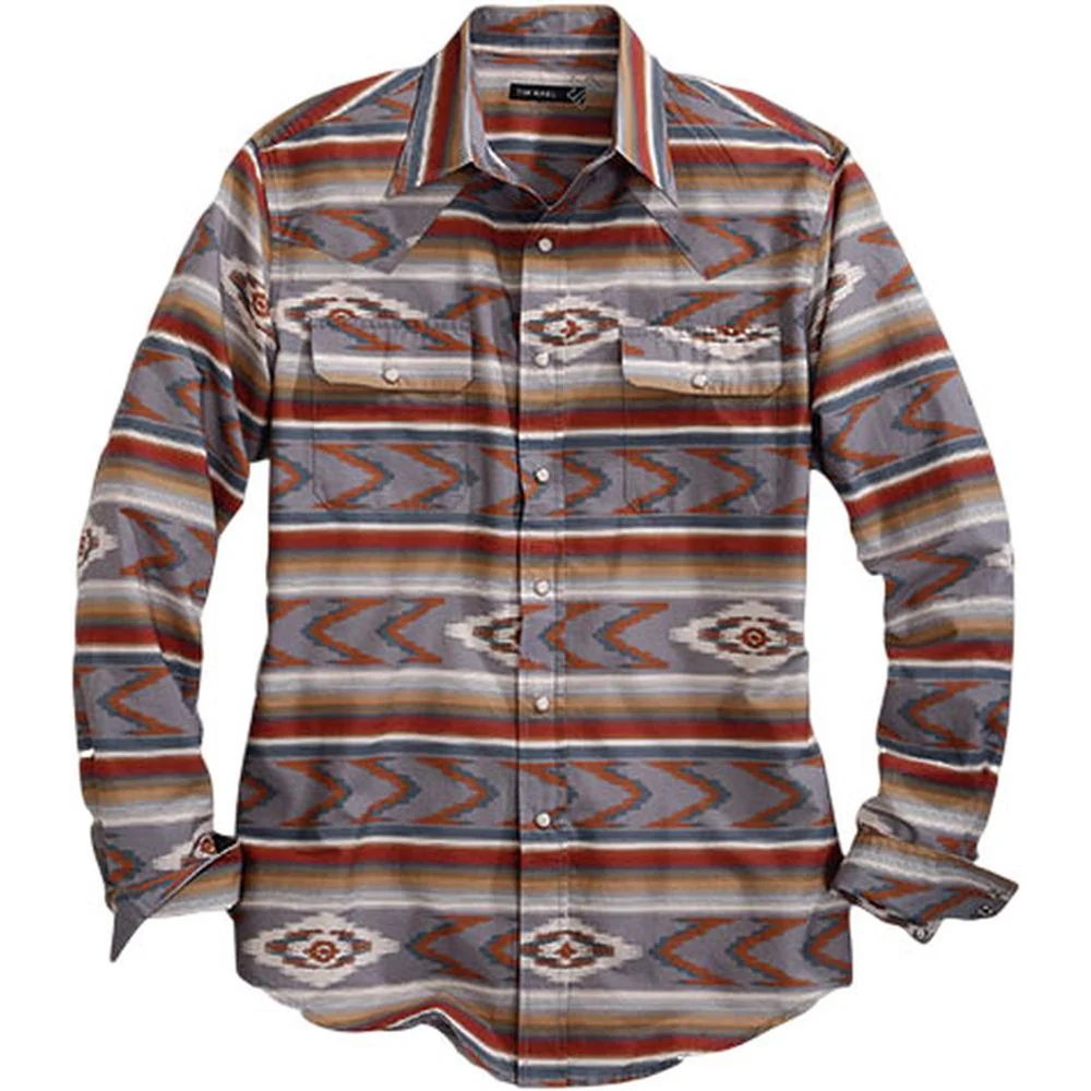Tin Haul - Men Long Sleeve Aztec Print Shirt