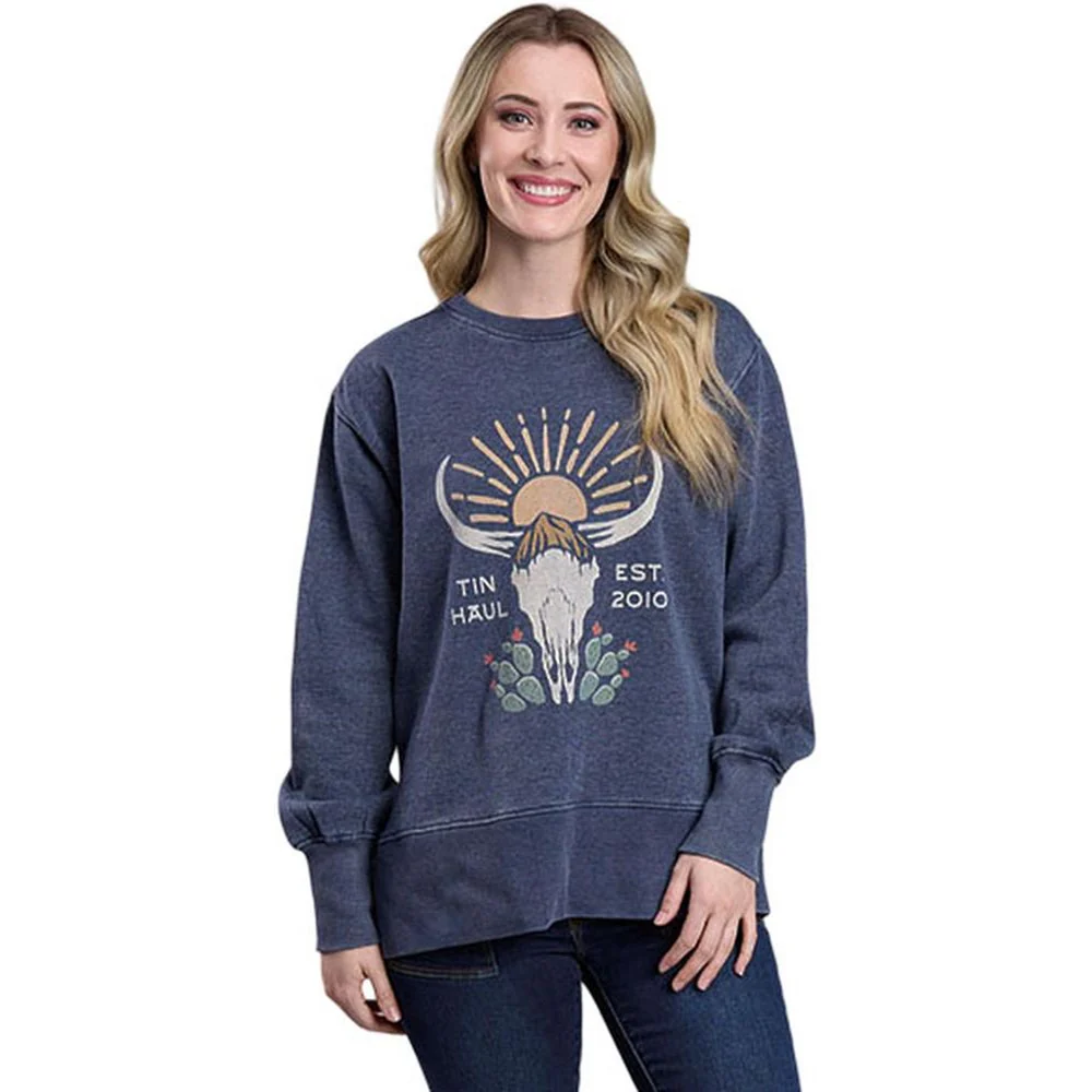 Tin Haul - Women Oversized Crew Neck Sweatshirt - Image 2
