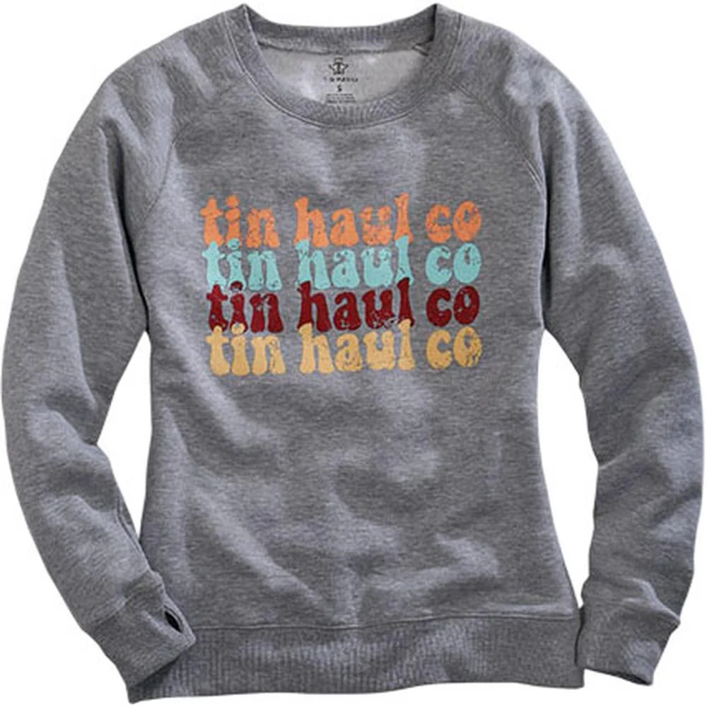 Tin Haul - Womens Crew Neck Fleece Knit Sweatshirt - Image 2