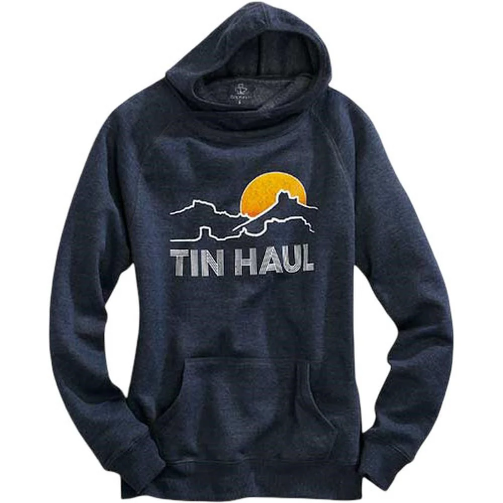 Tin Haul - Womens Hooded Sweatshirt Fleece Knit Asymmetrical Crossover - Image 2
