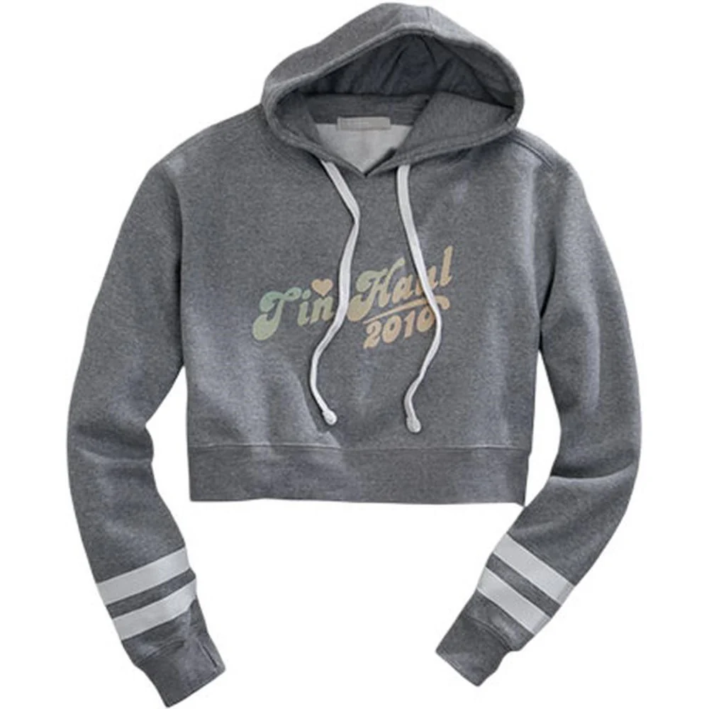 Tin Haul - Womens Hooded Sweatshirt Fleece Knit Cropped - Image 2